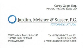 Jardim Meisner Salmon Sprague & Susser, P.C Florham Park,  Office