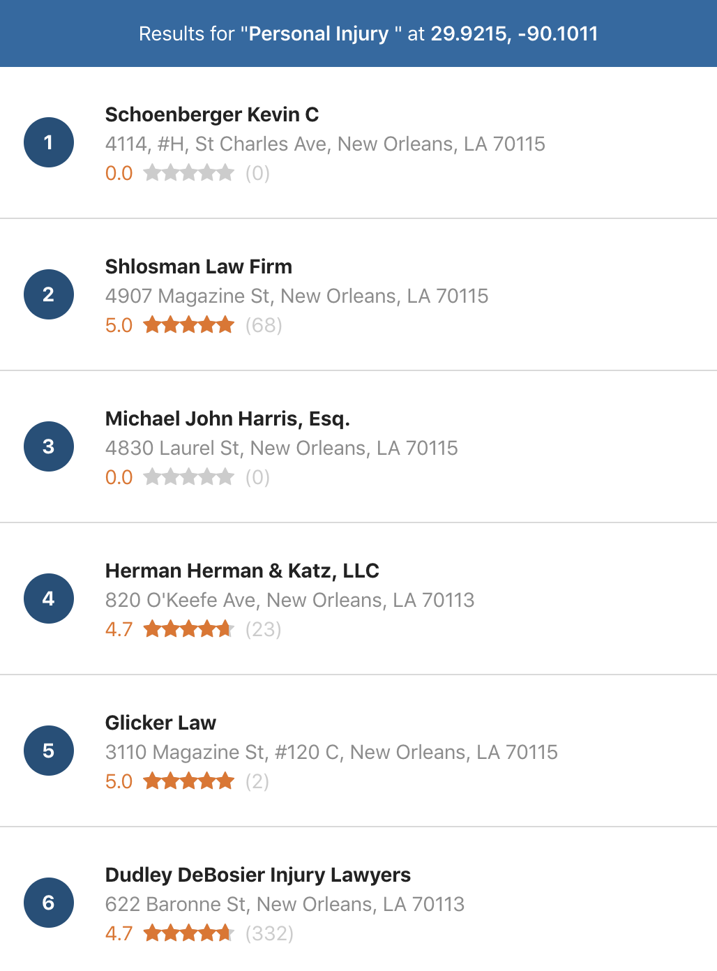 Shlosman Law Firm New Orleans,  Office