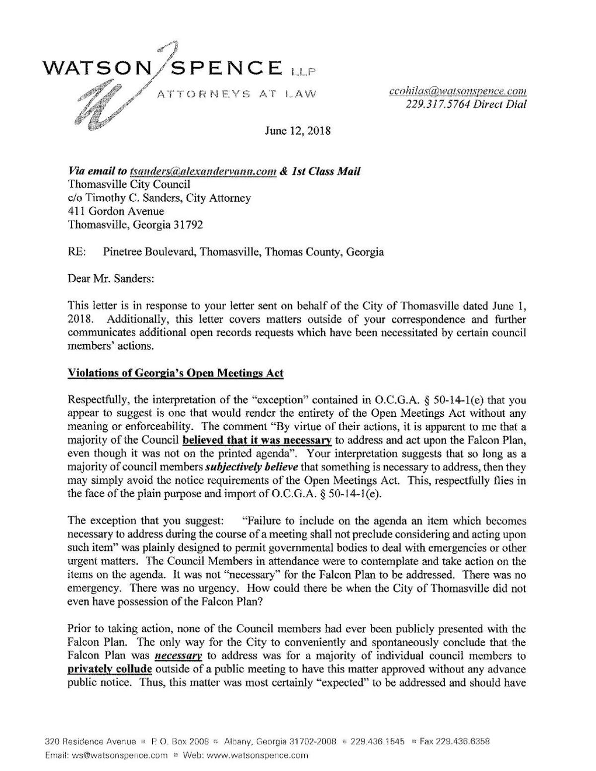 Watson Spence LLP Albany, GA Office