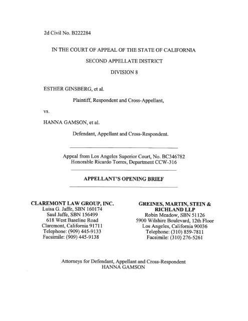 Greines, Martin, Stein & Richland, LLP Los Angeles, CA Office