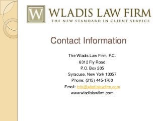 Wladis Law Firm Syracuse, NY Office