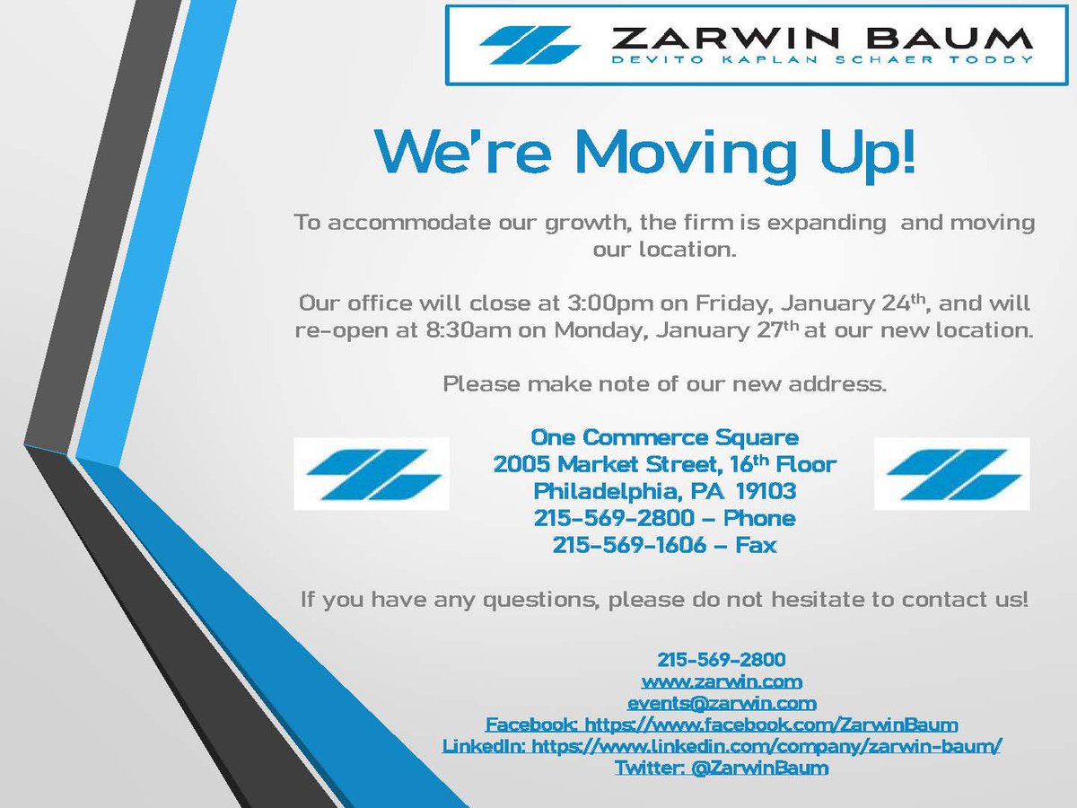 Zarwin Baum DeVito Kaplan Schaer Toddy P.C Philadelphia, PA Office