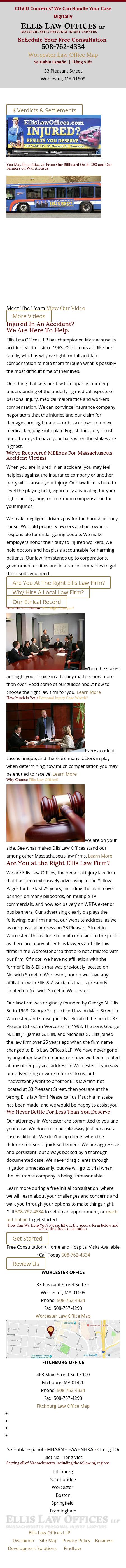 Ellis Law Offices LLP Worcester,  Office
