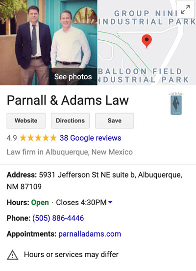 Parnall & Adams Law Albuquerque,  Office