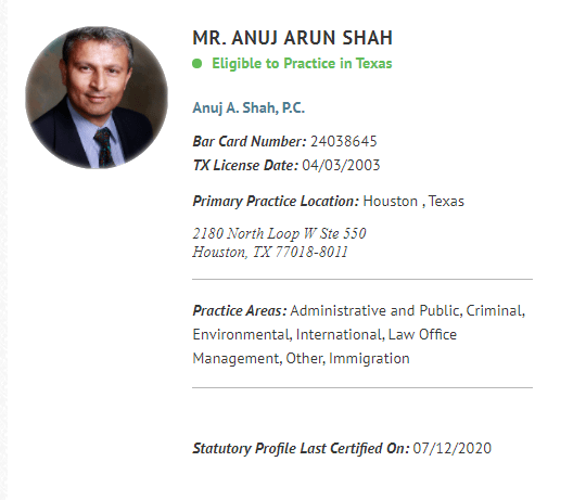 The Law Office of Anuj A. Shah Houston, TX Office