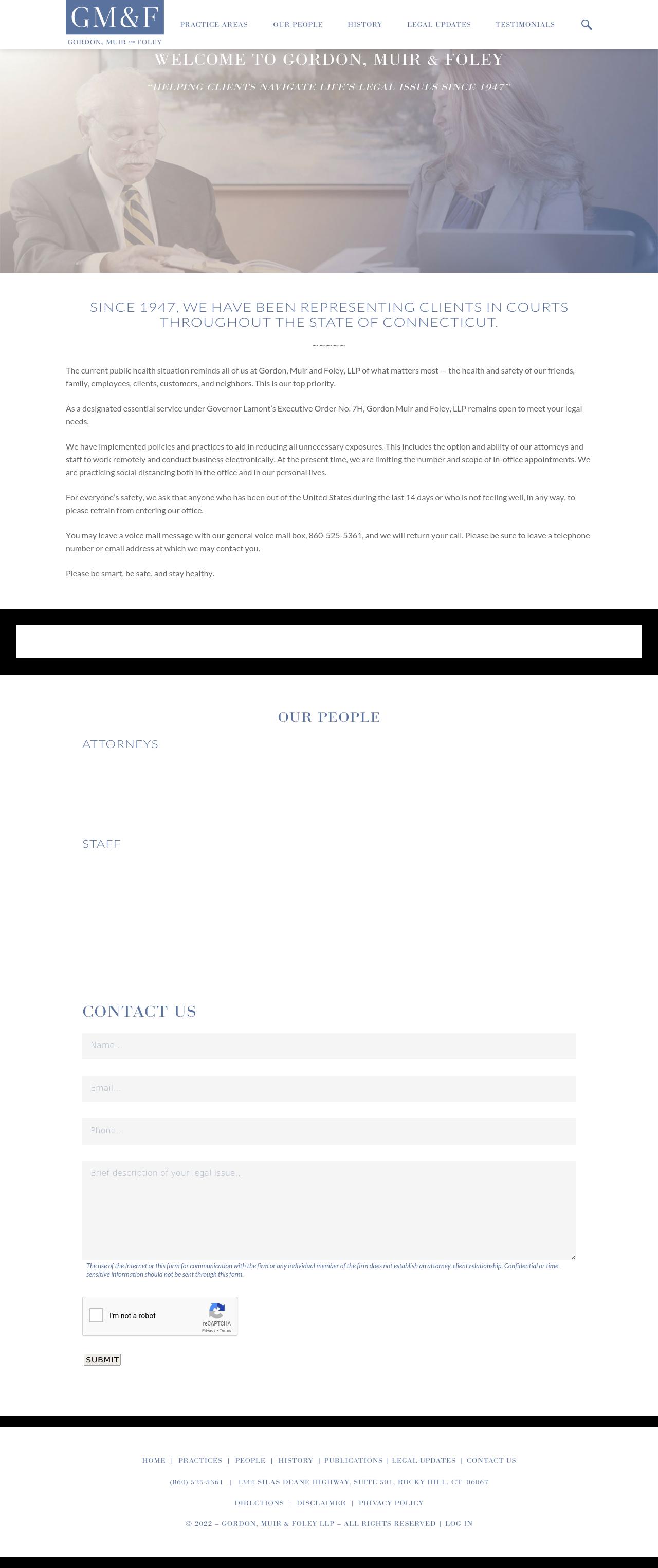 Gordon, Muir and Foley, LLP Hartford, CT Office