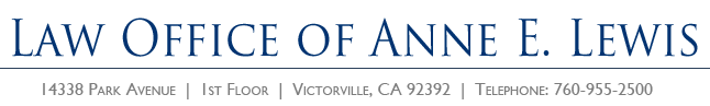 Law Office of Anne E. Lewis Victorville, CA Office
