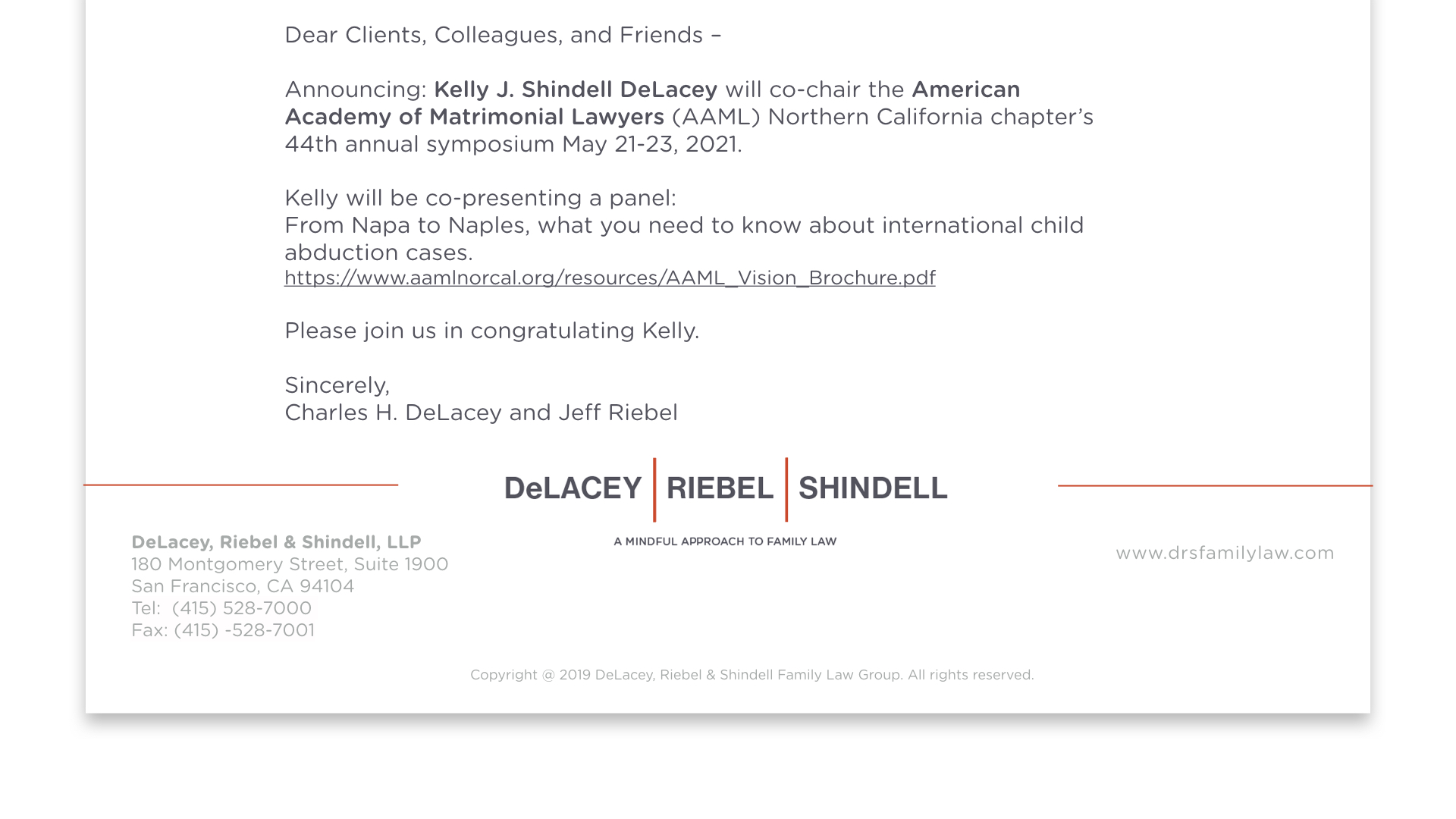 DeLacey, Riebel & Shindell, LLP San Francisco,  Office