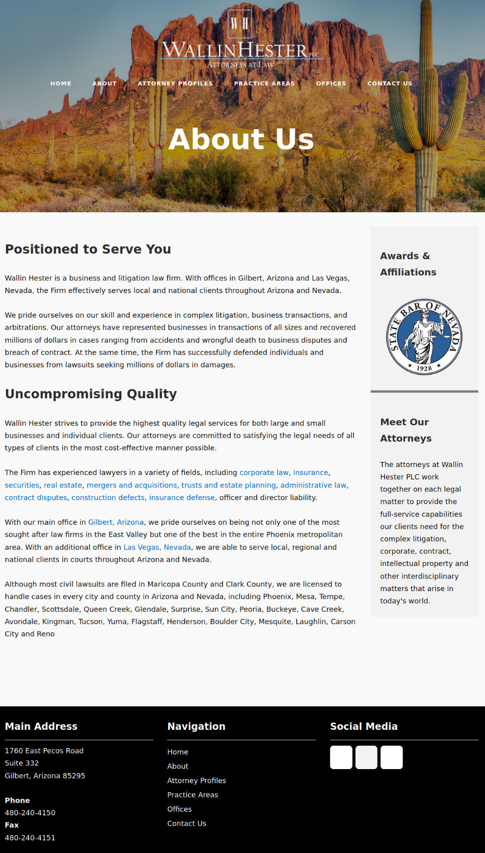 Wallin Hester PLC Gilbert,  Office