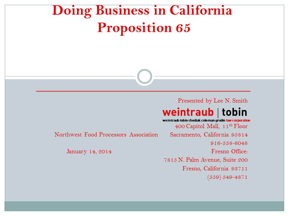 Weintraub Tobin Chediak Coleman Grodin Law Corporation Sacramento, CA Office