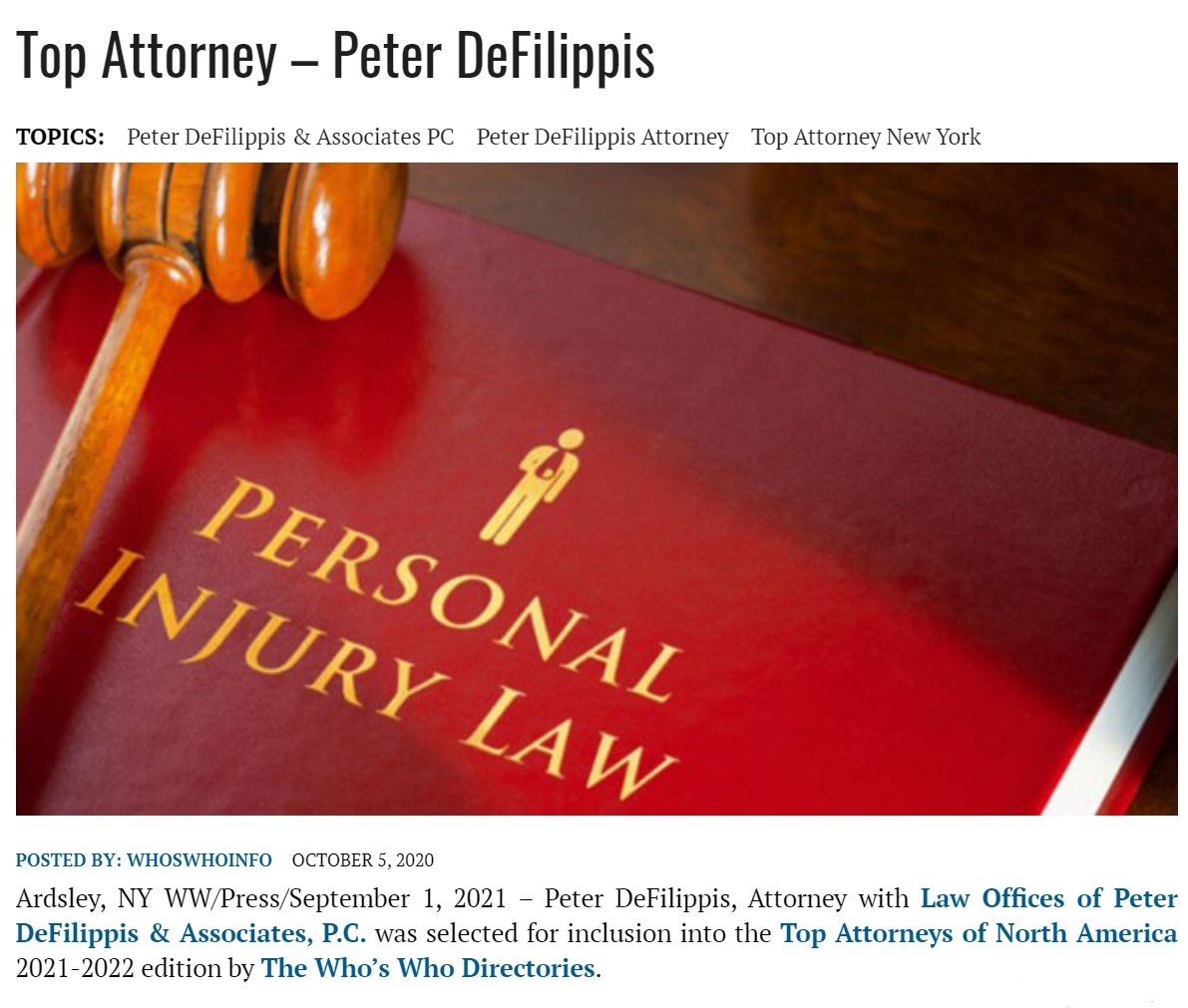 Peter DeFilippis & Associates Dobbs Ferry, NY Office