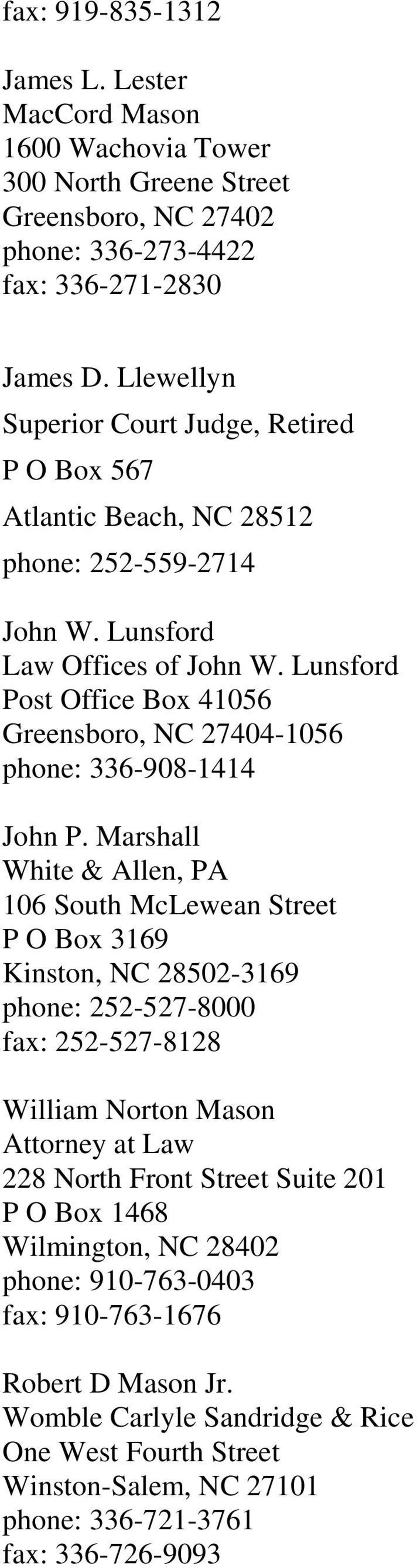 Rice Law, PLLC Wilmington, NC Office