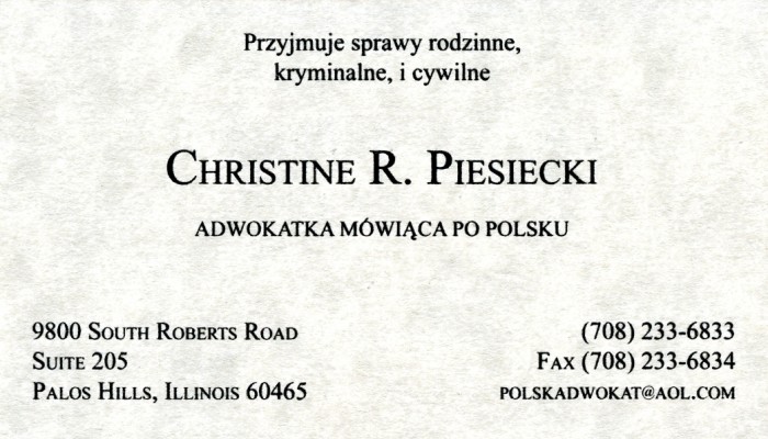 Christine R. Piesiecki Palos Hills,  Office