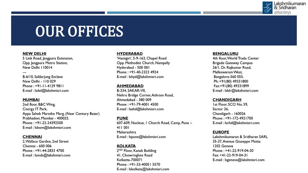 Lakshmikumaran & Sridharan Mumbai, India Office