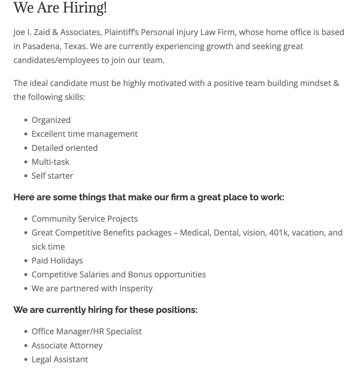 Joe I. Zaid & Associates Pasadena,  Office