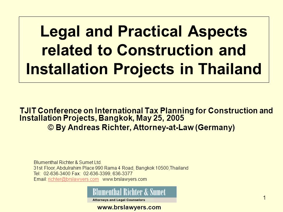 Blumenthal Richter & Sumet Bangkok, Thailand Office