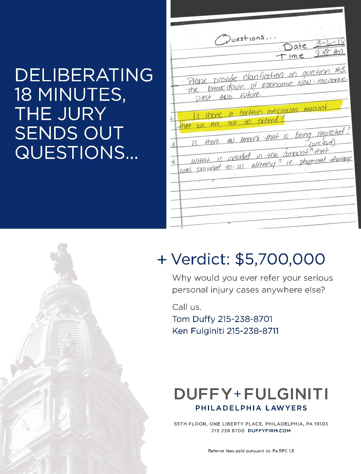 DUFFY + FULGINITI Philadelphia, PA Office