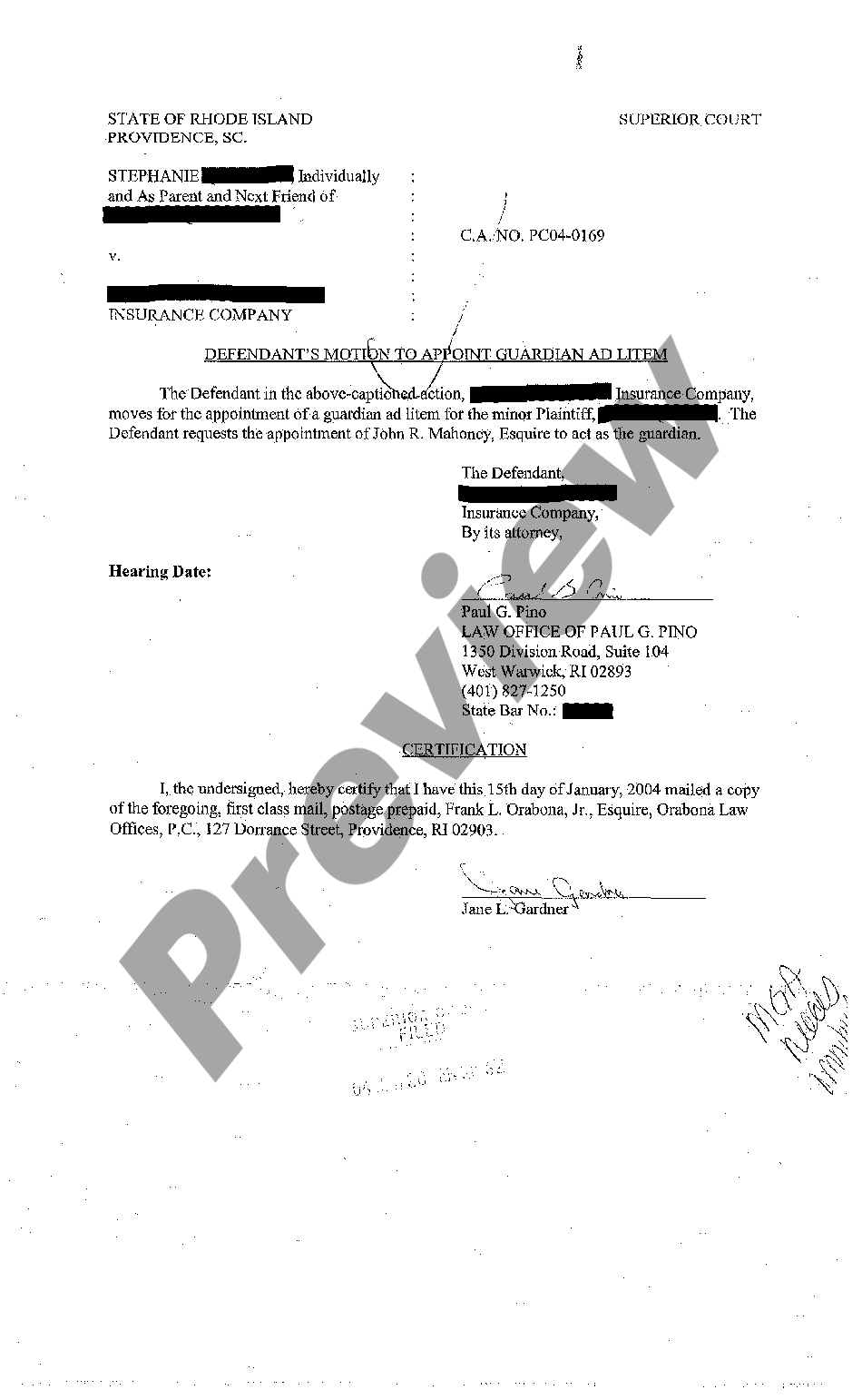 ORABONA LAW OFFICES, P.C Providence,  Office