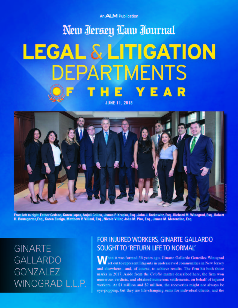 Ginarte, Gonzalez, & Winograd, LLP Newark, NJ Office