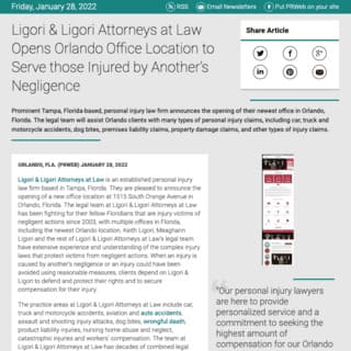 Ligori & Ligori, Attorneys at Law Tampa, FL Office