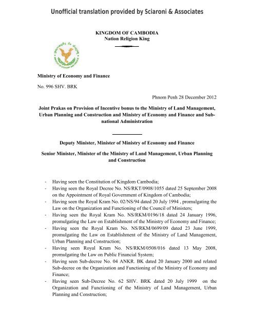 Sciaroni & Associates Phnom Penh, Cambodia Office