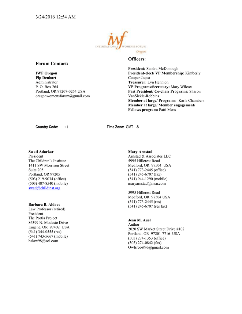 Susan Hammer Portland,  Office