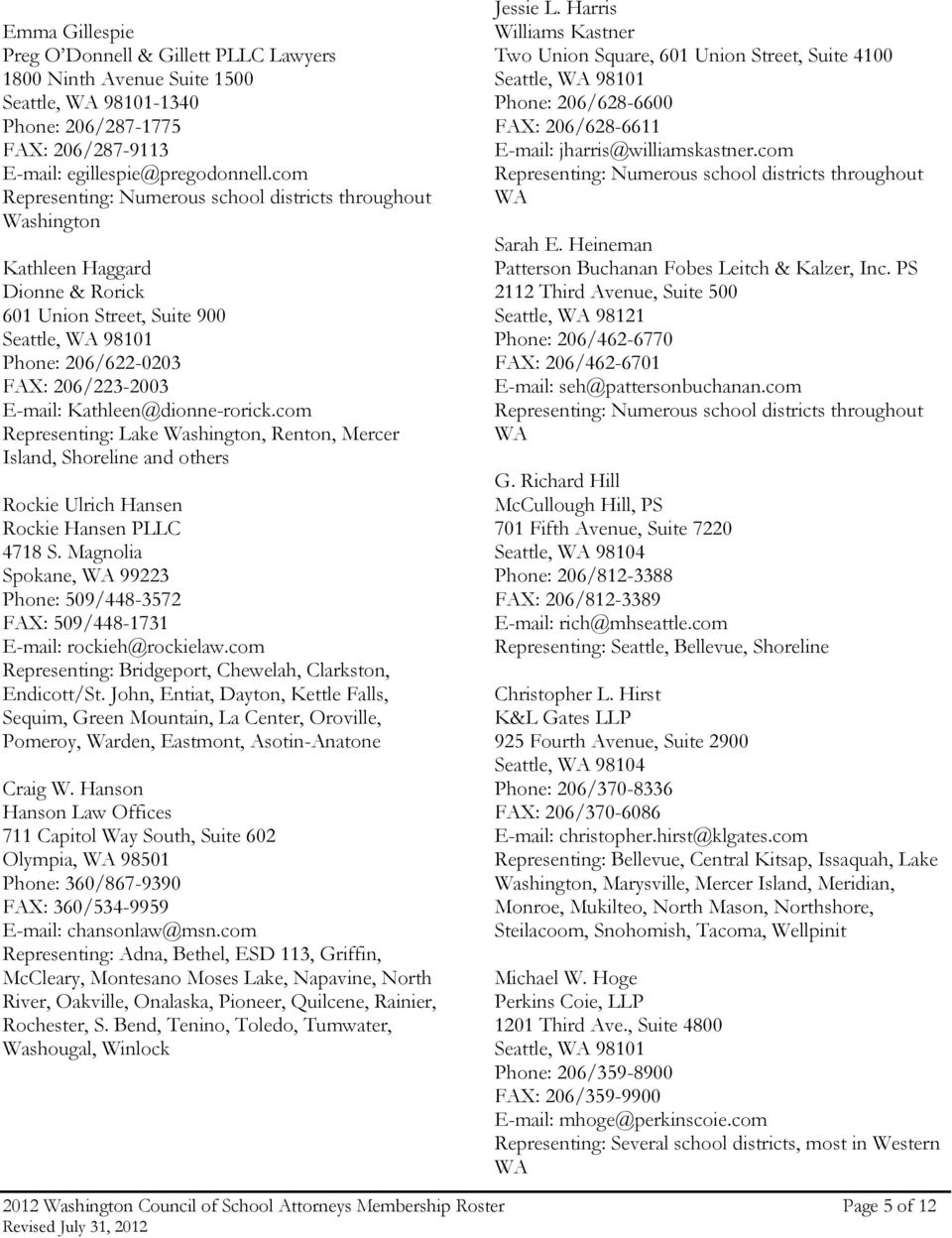 Preg O'Donnell & Gillett PLLC Seattle, WA Office