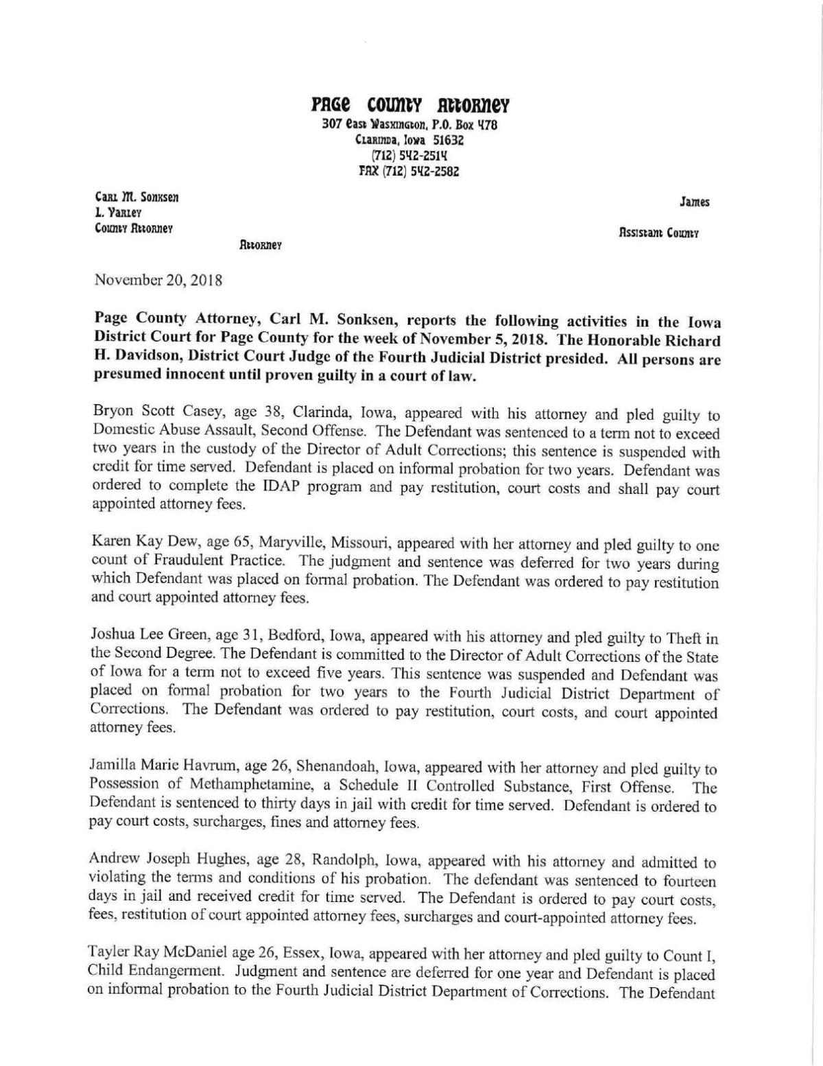 Davidson Law Firm Clarinda, IA Office