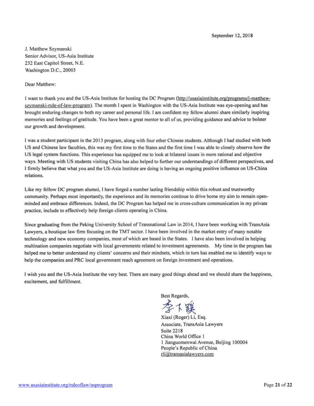 TransAsia Lawyers Beijing, China Office