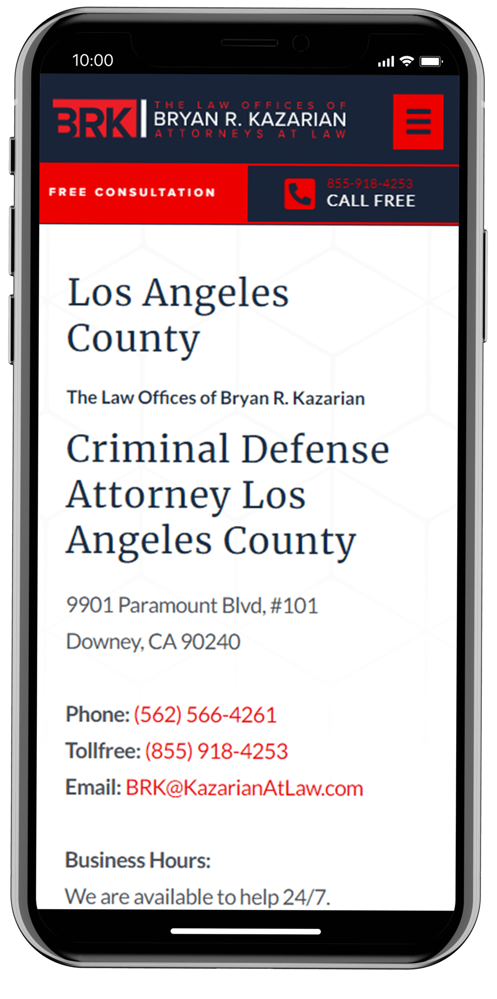 The Law Offices of Bryan R. Kazarian Downey, CA Office