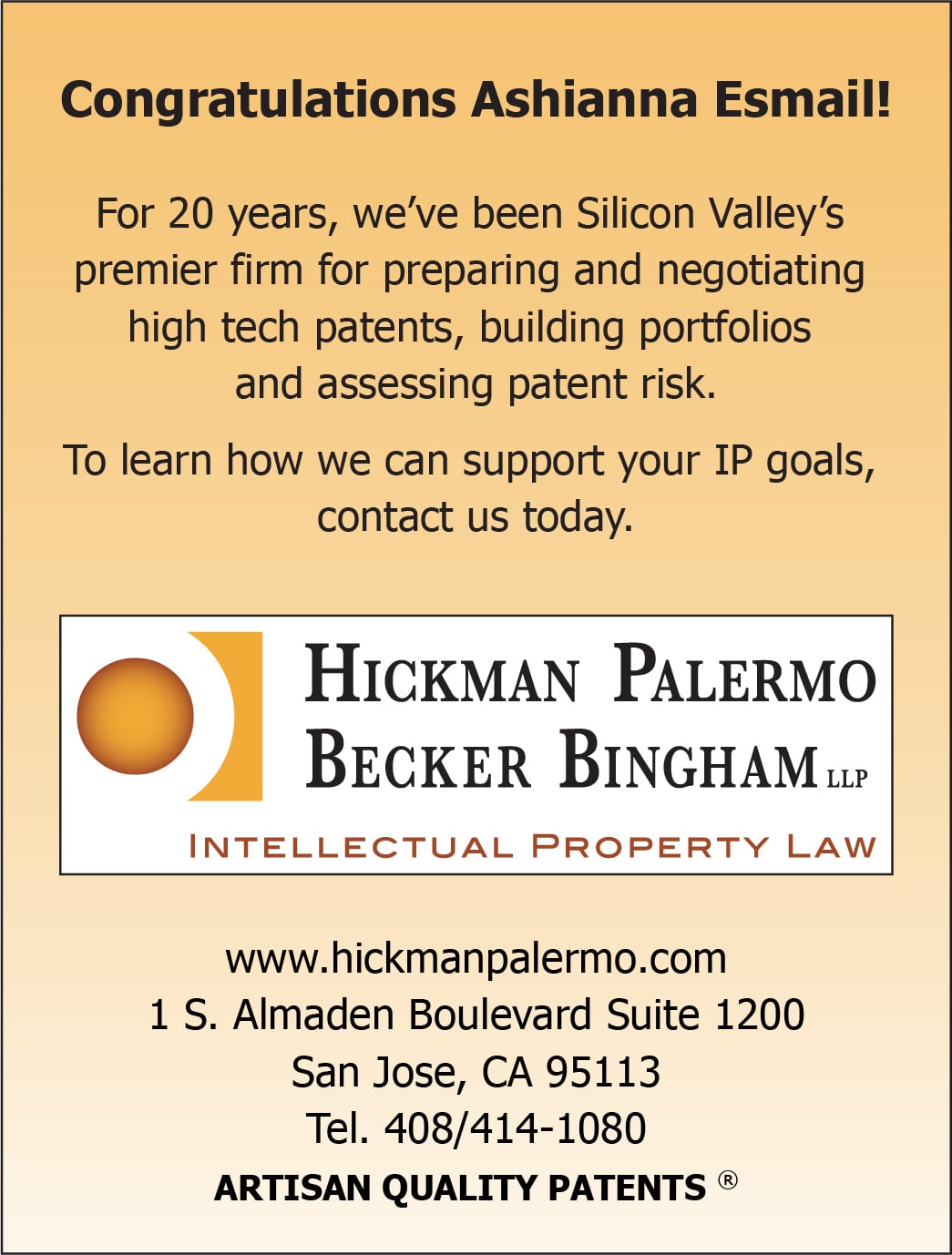 Hickman Palermo Becker Bingham LLP San Jose, CA Office