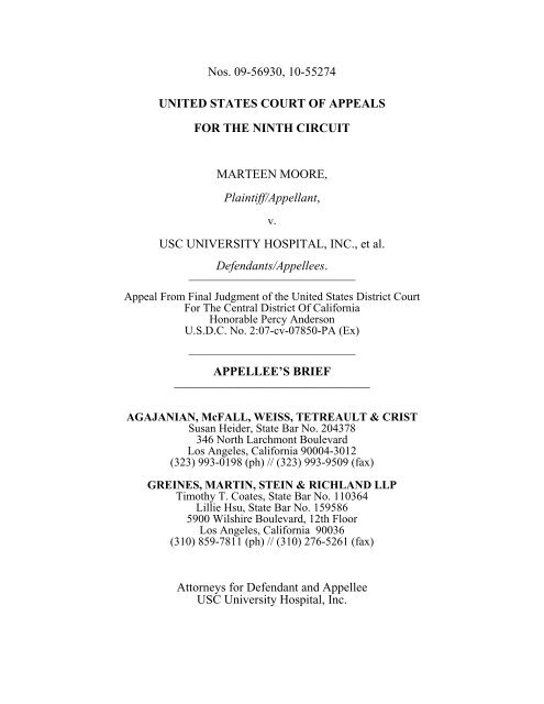 Agajanian, McFall, Weiss, Tetreault & Crist, L.L.P Los Angeles, CA Office