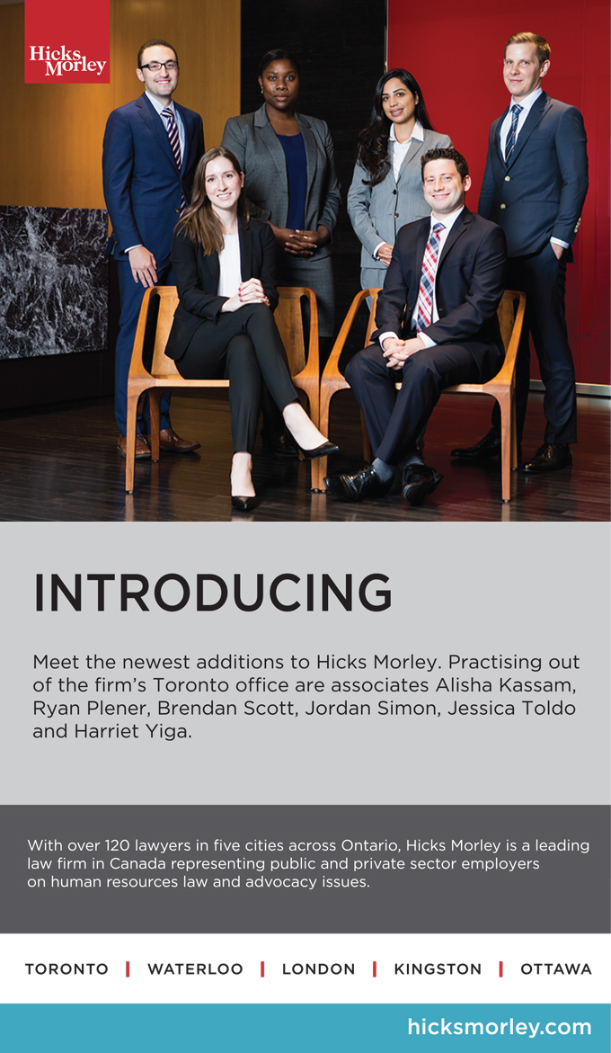 Hicks Morley Hamilton Stewart Storie LLP Toronto, Canada Office