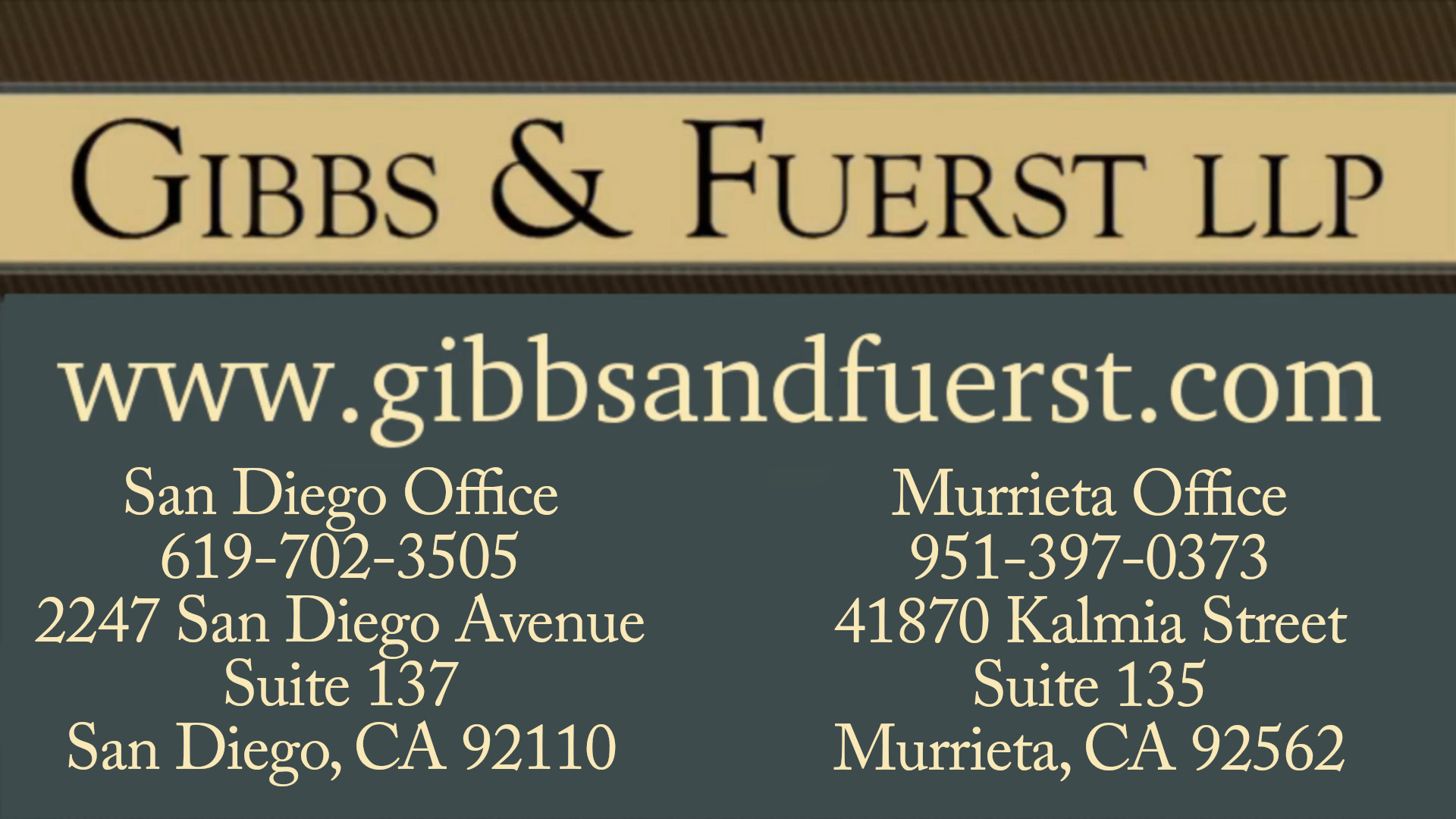 Gibbs & Fuerst, LLP Temecula, CA Office