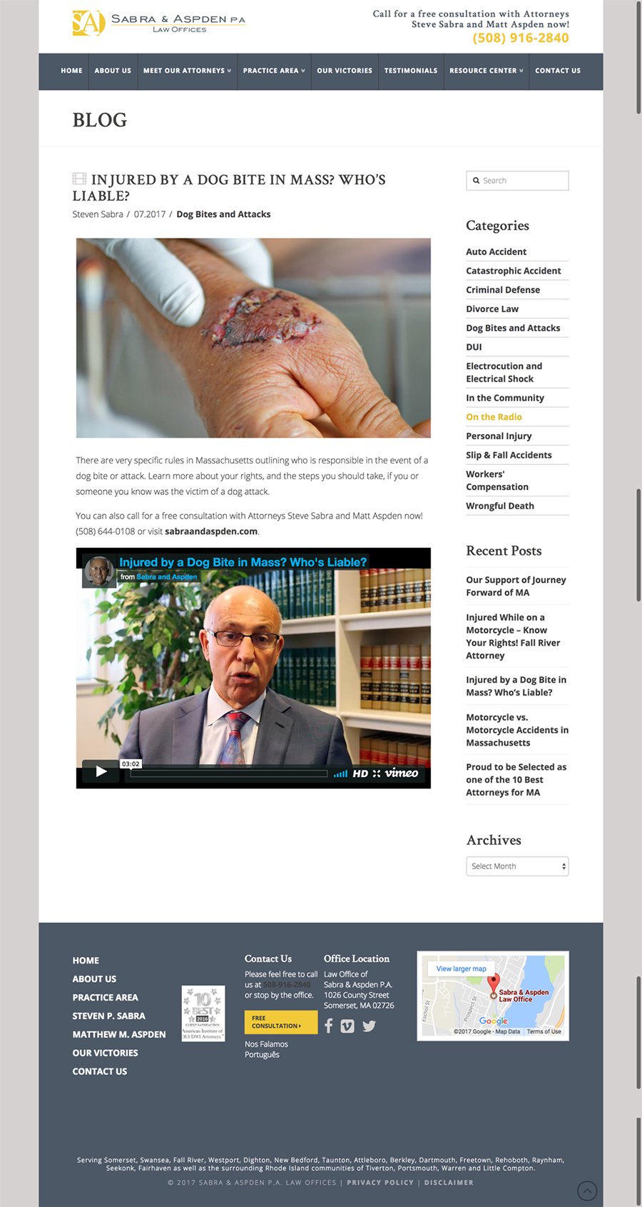 Law Offices of Sabra & Aspden Somerset, MA Office