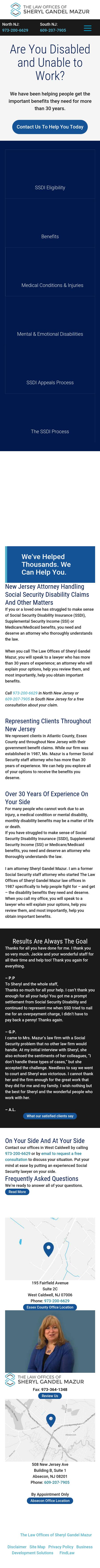 The Law Offices of Sheryl Gandel Mazur West Caldwell,  Office