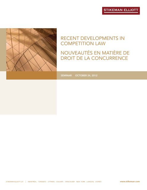 Stikeman Elliott LLP London, United Kingdom Office