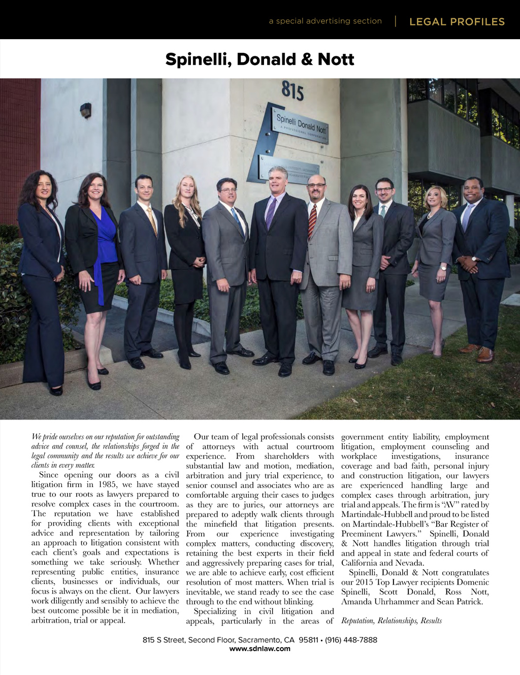 Spinelli, Donald & Nott PC Sacramento, CA Office