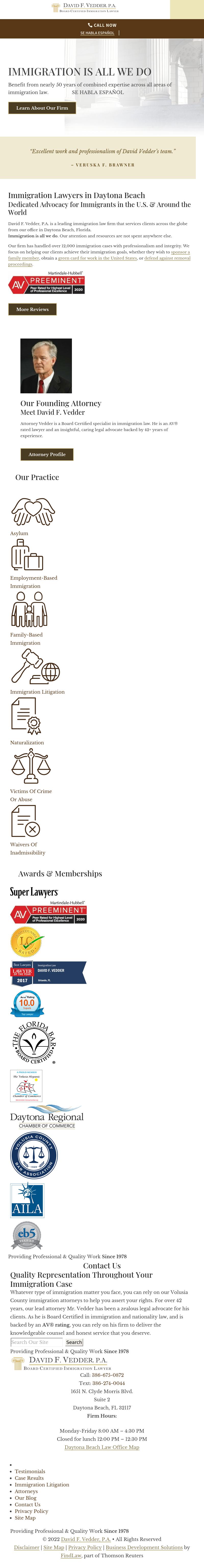 David F. Vedder, P.A Daytona Beach, FL Office