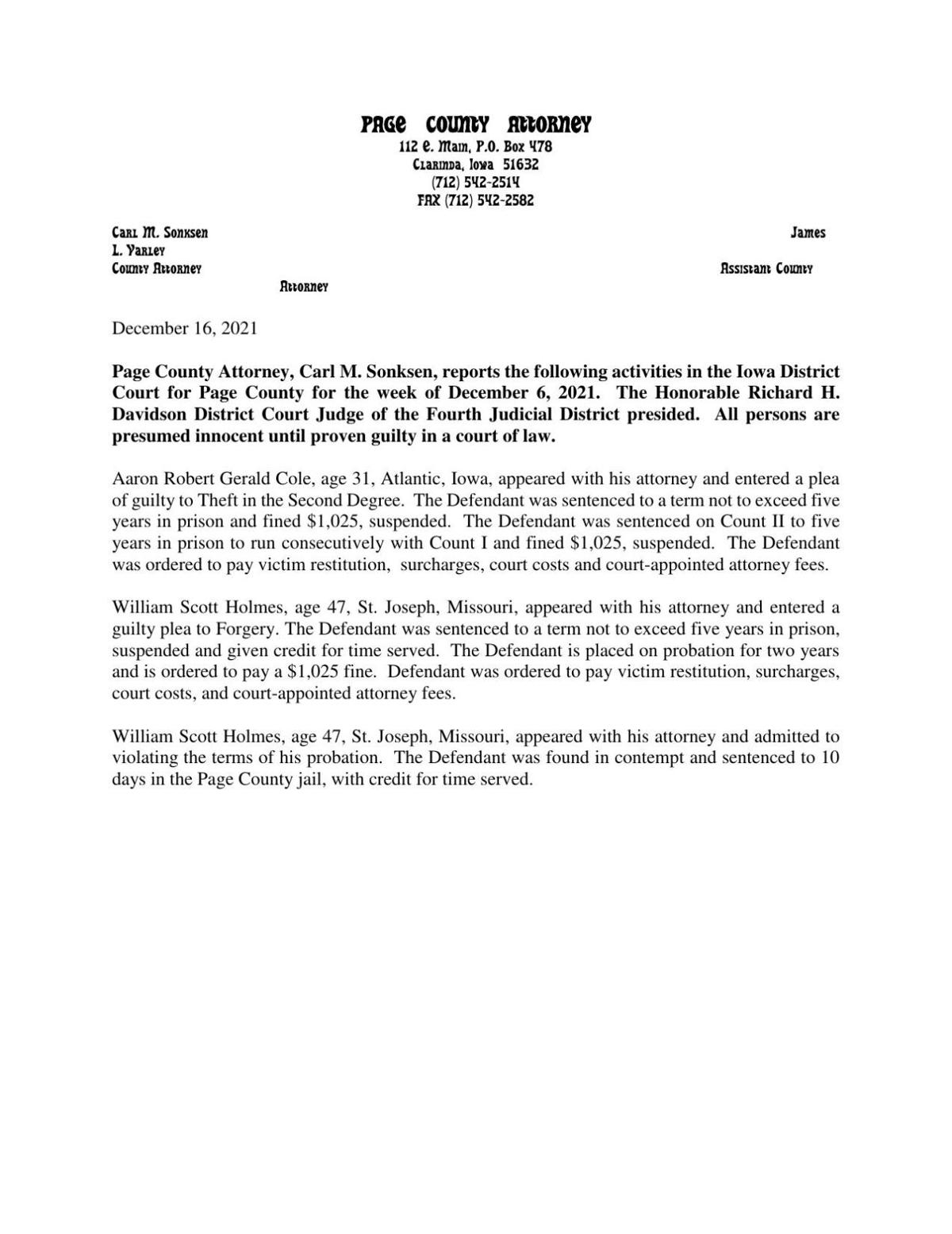 Davidson Law Firm Clarinda, IA Office