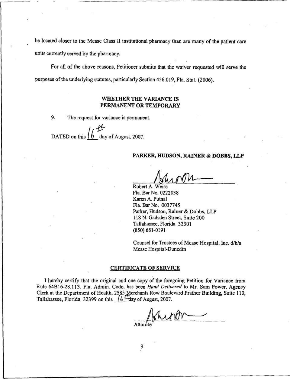 Parker, Hudson, Rainer & Dobbs LLP Tallahassee, FL Office