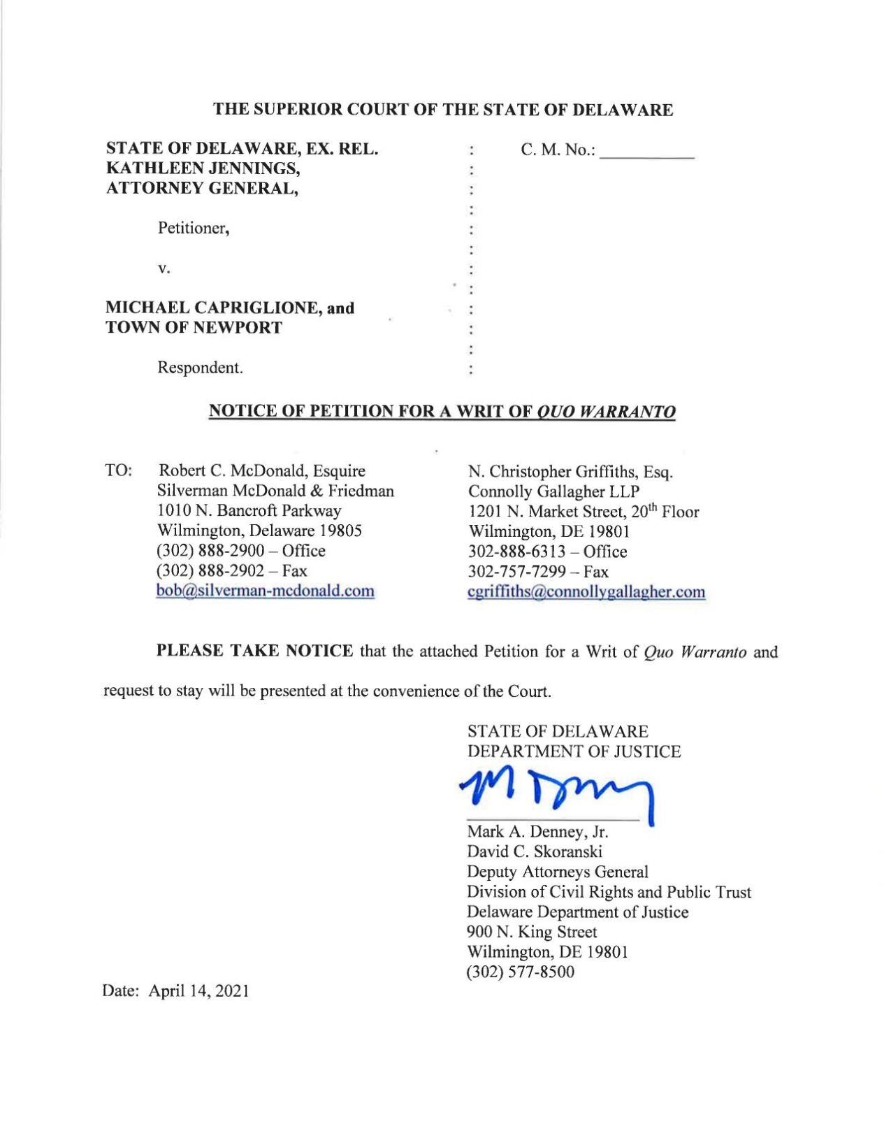 Connolly Gallagher LLP Wilmington,  Office