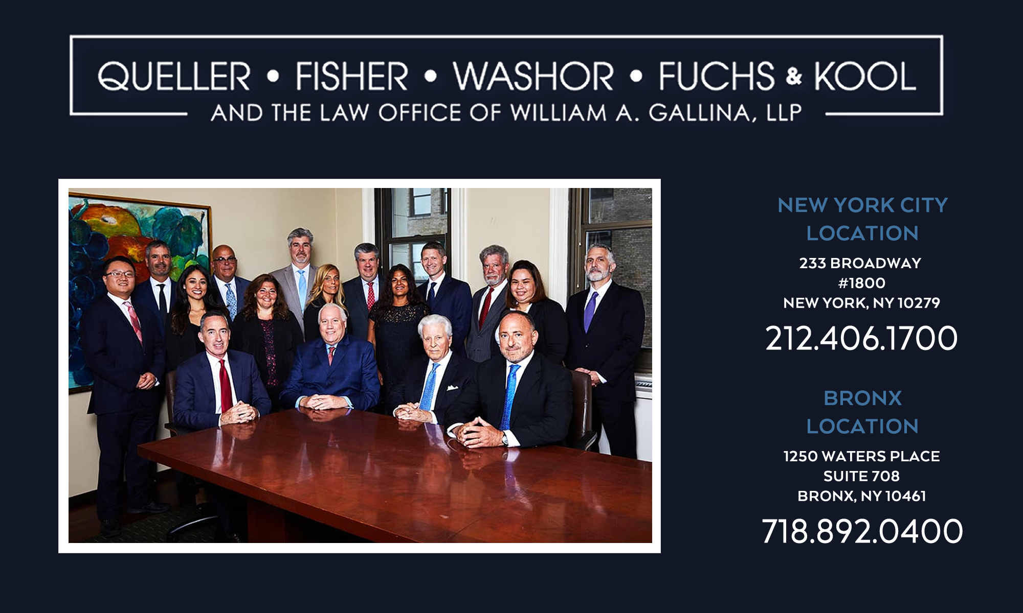 Queller, Fisher, Washor, Fuchs & Kool, LLP New York City, NY Office