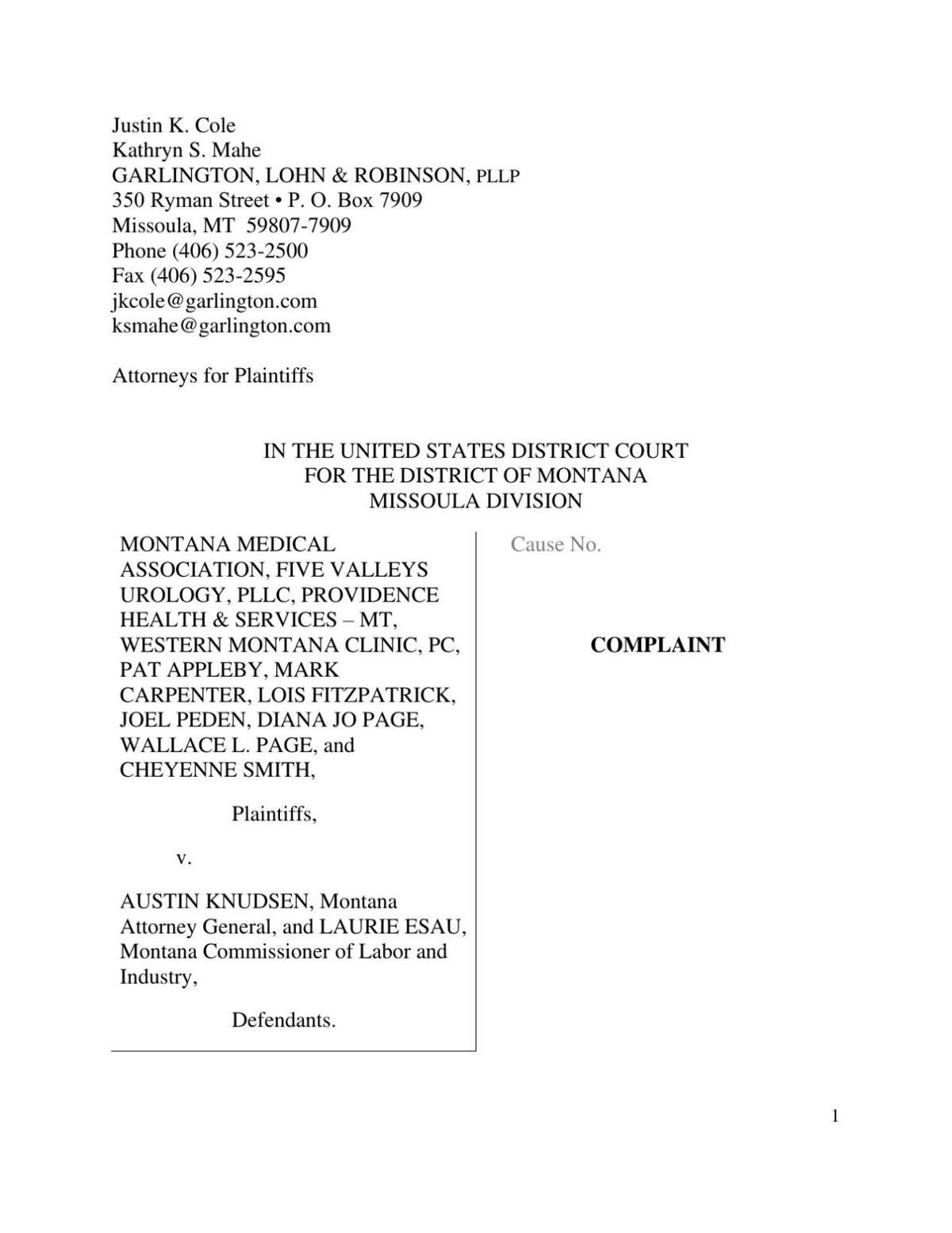Five Valleys Law, P.L.L.C Missoula,  Office