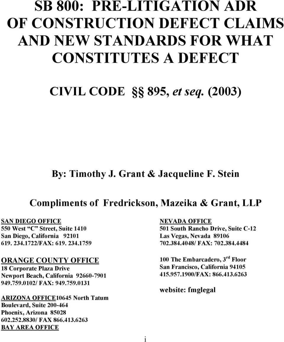Fredrickson, Mazeika & Grant, LLP Oakland, CA Office