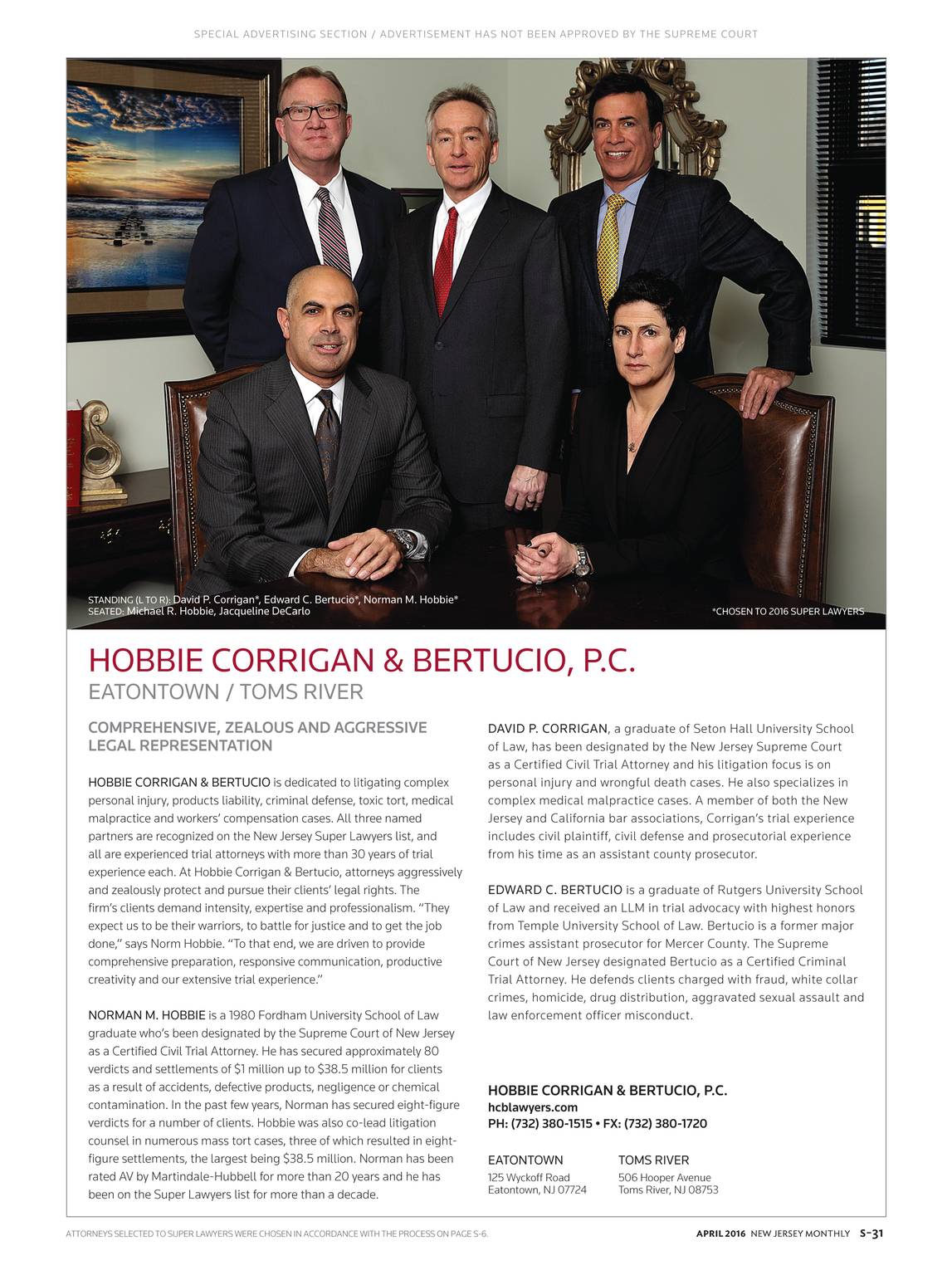 Hobbie Corrigan & Bertucio, PC Toms River, NJ Office