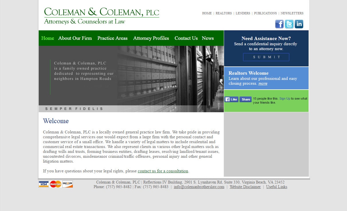 Coleman & Coleman, PLC Virginia Beach, VA Office