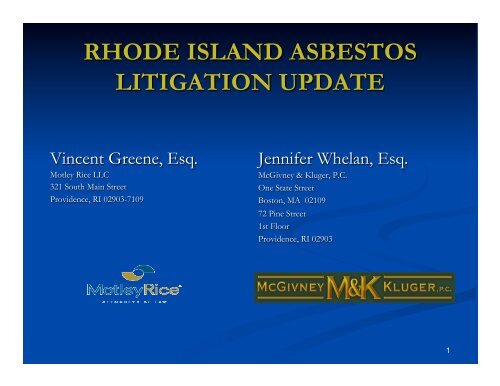 Motley Rice, LLC Providence, RI Office