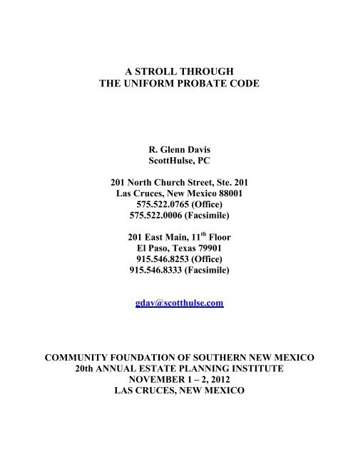 ScottHulse Law Firm Las Cruces, NM Office