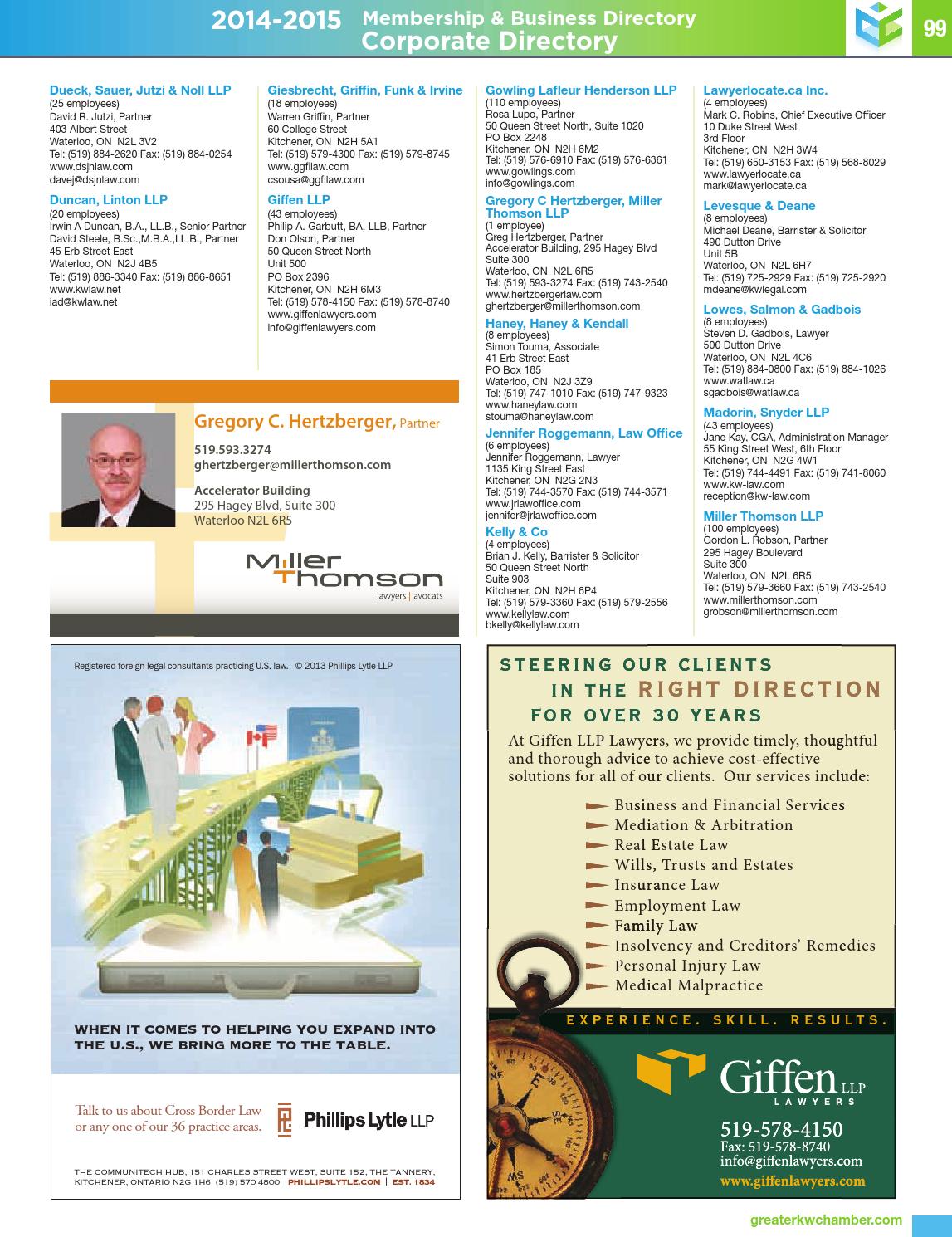 Giffen Lawyers LLP Kitchener, Canada Office